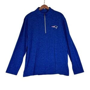 NFL Team Apparel New England Patriots Quarter Zip Pullover Mens XL Blue Heather
